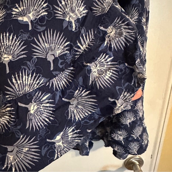 Tommy Bahama Belted Tassel Tiered Faux Wrap Tropical Floral Midi Skirt Blue 12 - Picture 6 of 7